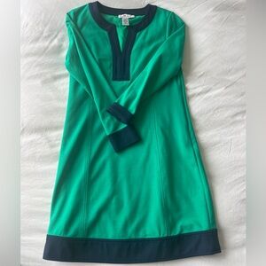 Green and Navy Long Sleeve Vineyard Vines Shift Dress
